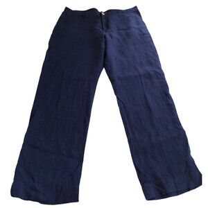 Lilly Pulitzer Breeta Linen Trousers True Navy Size 16 Style #013056 NWT